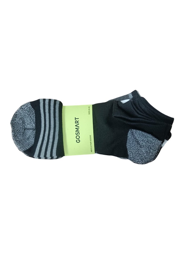 GoSmart Unisex No-Show Socks 8-Pack, Assorted Colors, Style 010